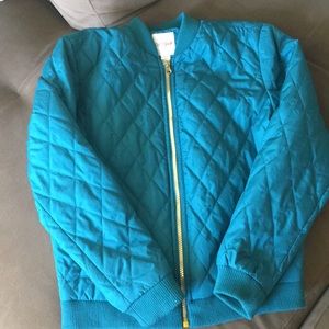 Girls teal bomber jacket